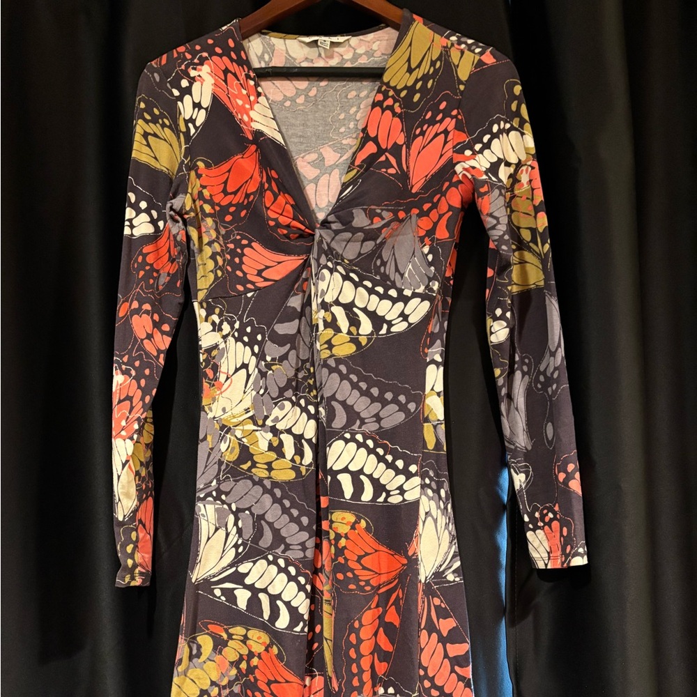 CAbi Multicolor Butterfly Print Dress